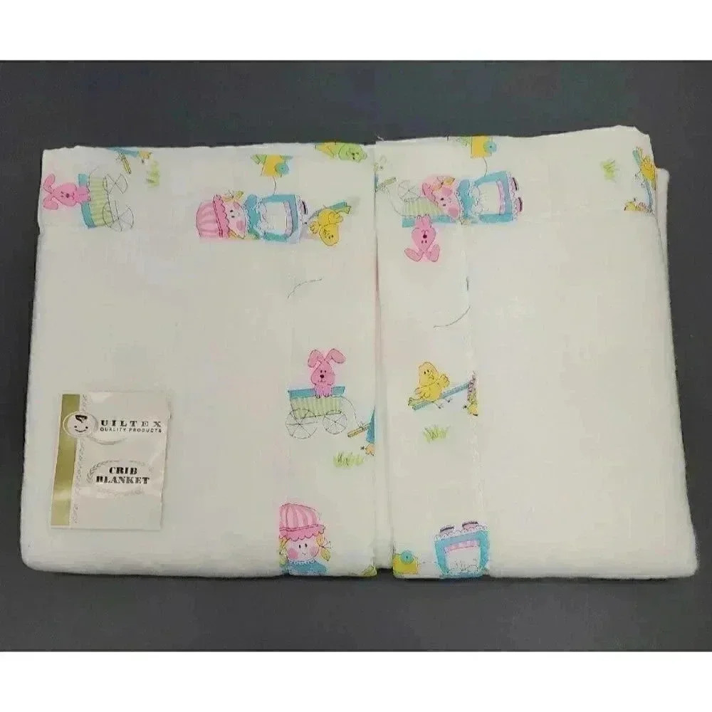 Vitnage Quiltex Crib Blanket White with Satin Trim New with Tags Dead Stock